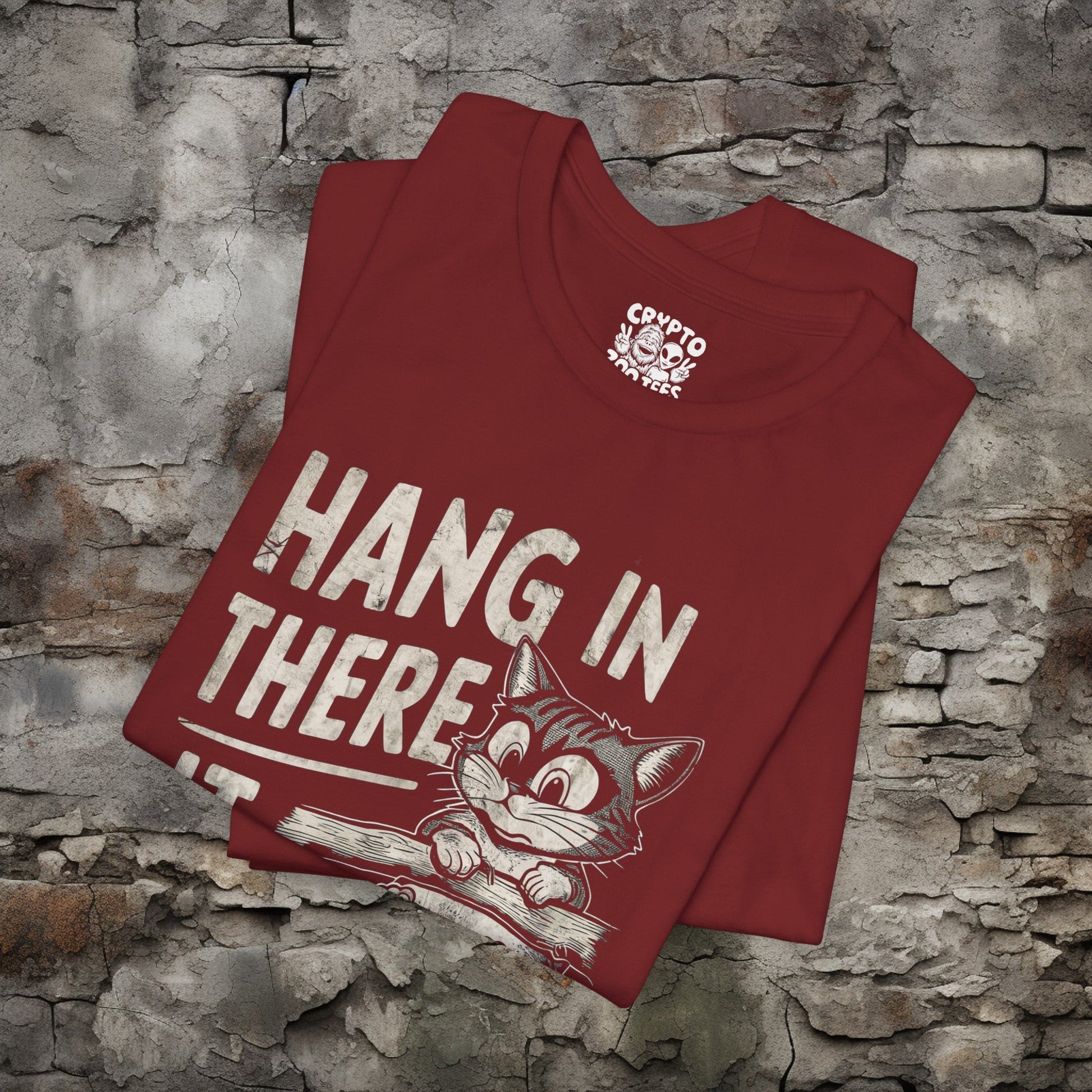 T-Shirt - Hang In There It Gets Worse Demotivational Cat Tee | Bella + Canvas Unisex T-shirt from Crypto Zoo Tees