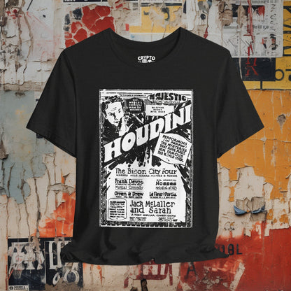 T-Shirt - Harry Houdini | Live Poster | Bella + Canvas Unisex T-shirt from Crypto Zoo Tees