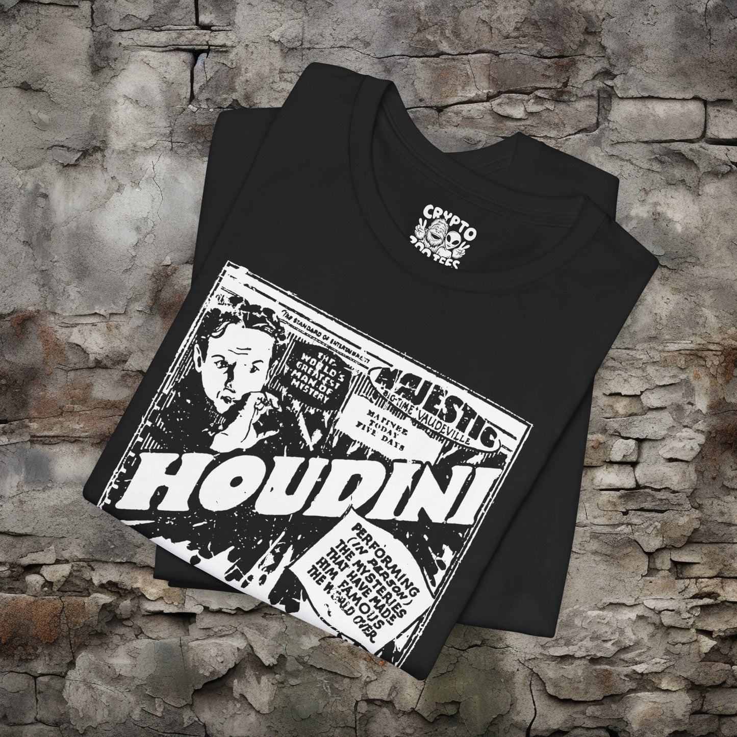 T-Shirt - Harry Houdini | Live Poster | Bella + Canvas Unisex T-shirt from Crypto Zoo Tees