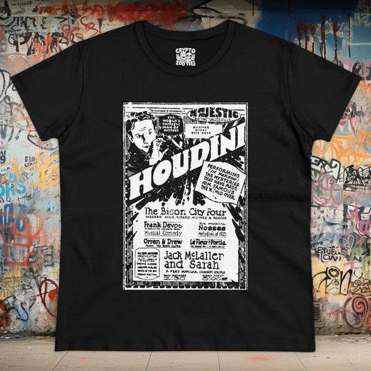 T-Shirt - Harry Houdini | Live Poster | Women's T-Shirt | Cotton Tee from Crypto Zoo Tees