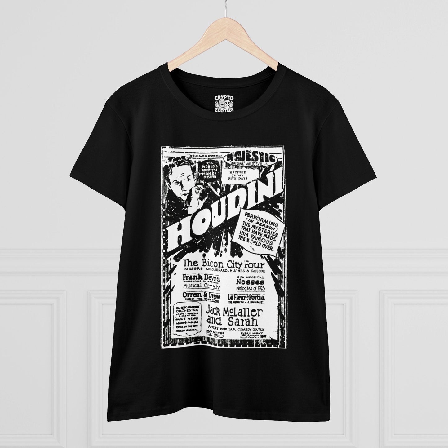 T-Shirt - Harry Houdini | Live Poster | Women's T-Shirt | Cotton Tee from Crypto Zoo Tees