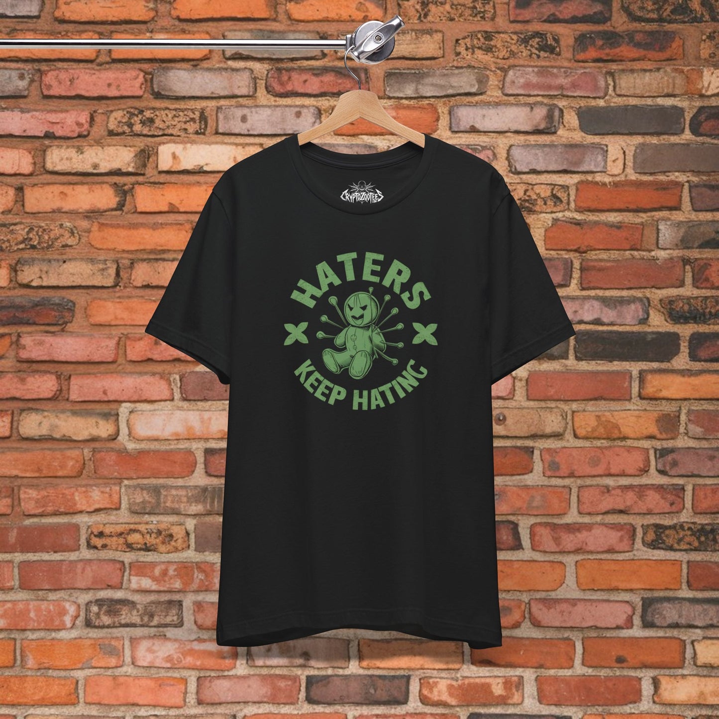 T-Shirt - Haters Keep Hating T-Shirt | Unisex T-shirt | Funny, Dark Humor | Voodoo Doll from Crypto Zoo Tees