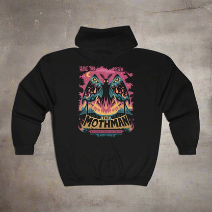 Hoodie - have you seen mothman Full Zip Hooded Sweatshirt from Crypto Zoo Tees