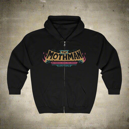 Hoodie - have you seen mothman Full Zip Hooded Sweatshirt from Crypto Zoo Tees