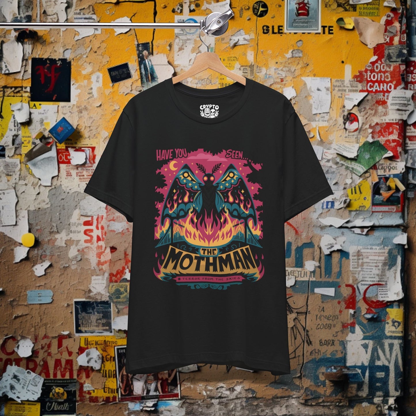 T-Shirt - Have You Seen The Mothman? | Cryptid Mystery | Bella + Canvas Unisex T-shirt from Crypto Zoo Tees