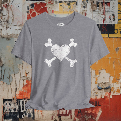 T-Shirt - Heart and Cross Bones Punk Tee | Bella + Canvas Unisex T-shirt from Crypto Zoo Tees