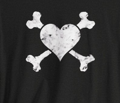 T-Shirt - Heart and Cross Bones Punk Tee | Bella + Canvas Unisex T-shirt from Crypto Zoo Tees