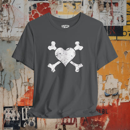 T-Shirt - Heart and Cross Bones Punk Tee | Bella + Canvas Unisex T-shirt from Crypto Zoo Tees