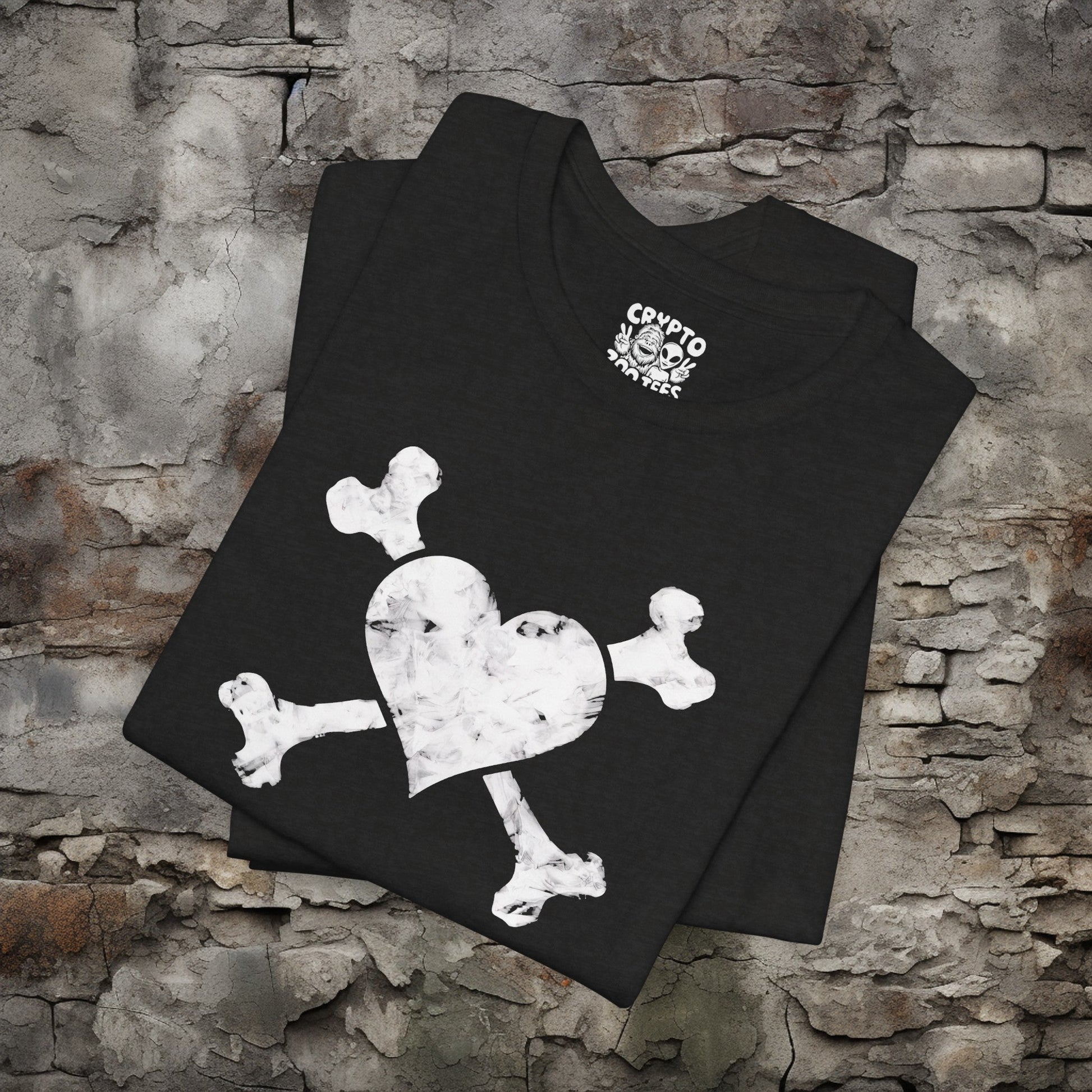 T-Shirt - Heart and Cross Bones Punk Tee | Bella + Canvas Unisex T-shirt from Crypto Zoo Tees