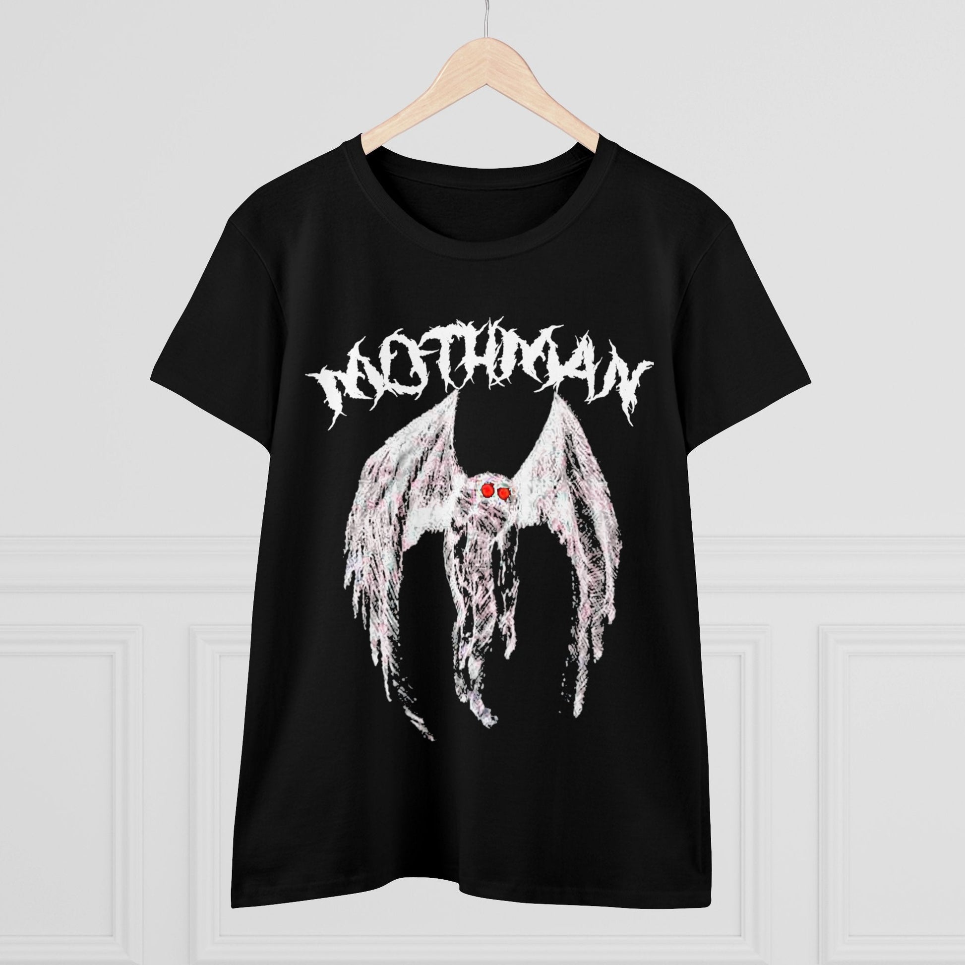 T-Shirt - Heavy Metal Mothman | Women's T-Shirt | Cotton Ladies Tee from Crypto Zoo Tees