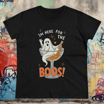 T-Shirt - Here For The Boos | Women's T-Shirt | Cotton Ladies Tee from Crypto Zoo Tees