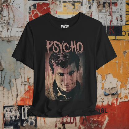 T-Shirt - Hitchcock's Psycho | Norman Bates | Classic Horror Movie | Bella + Canvas Unisex T-shirt from Crypto Zoo Tees