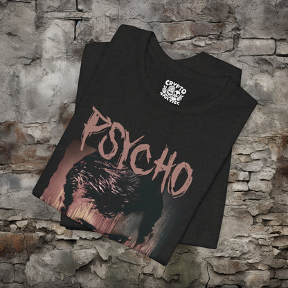 T-Shirt - Hitchcock's Psycho | Norman Bates | Classic Horror Movie | Bella + Canvas Unisex T-shirt from Crypto Zoo Tees