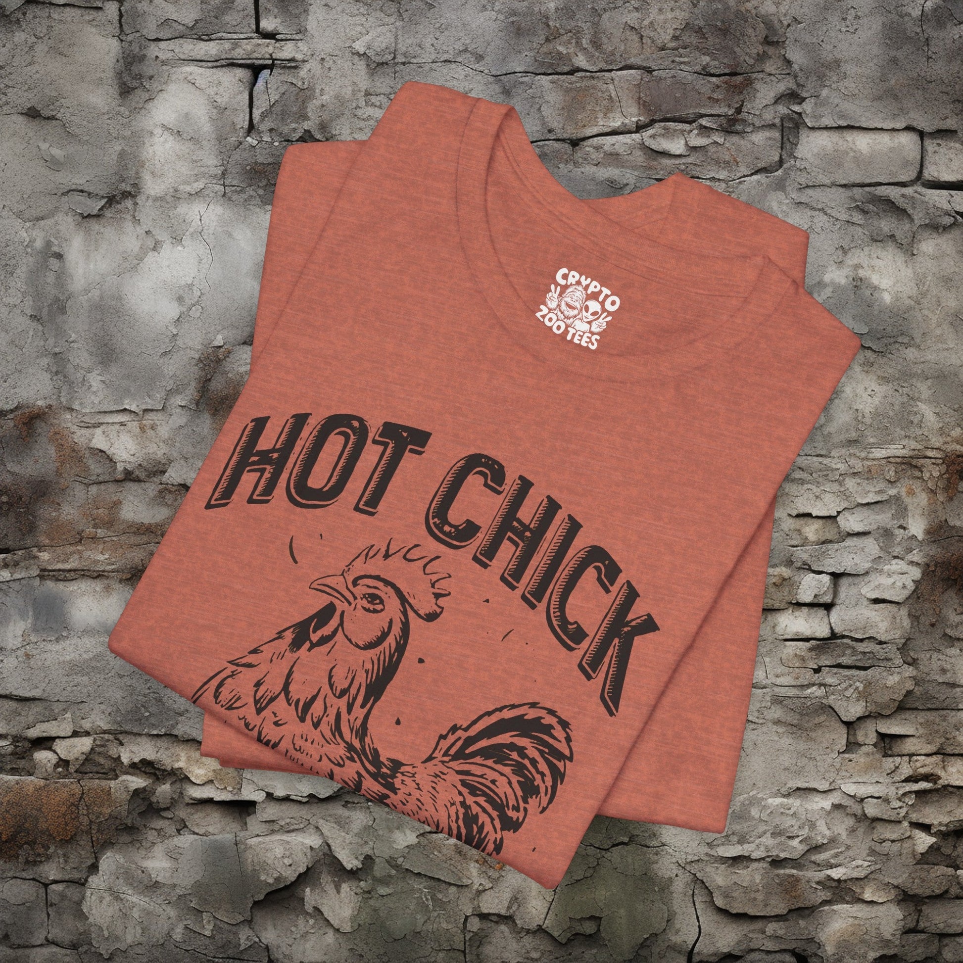 T-Shirt - Hot Chick with Chicken | Bella + Canvas Unisex T-shirt | Funny Animal Shirt from Crypto Zoo Tees