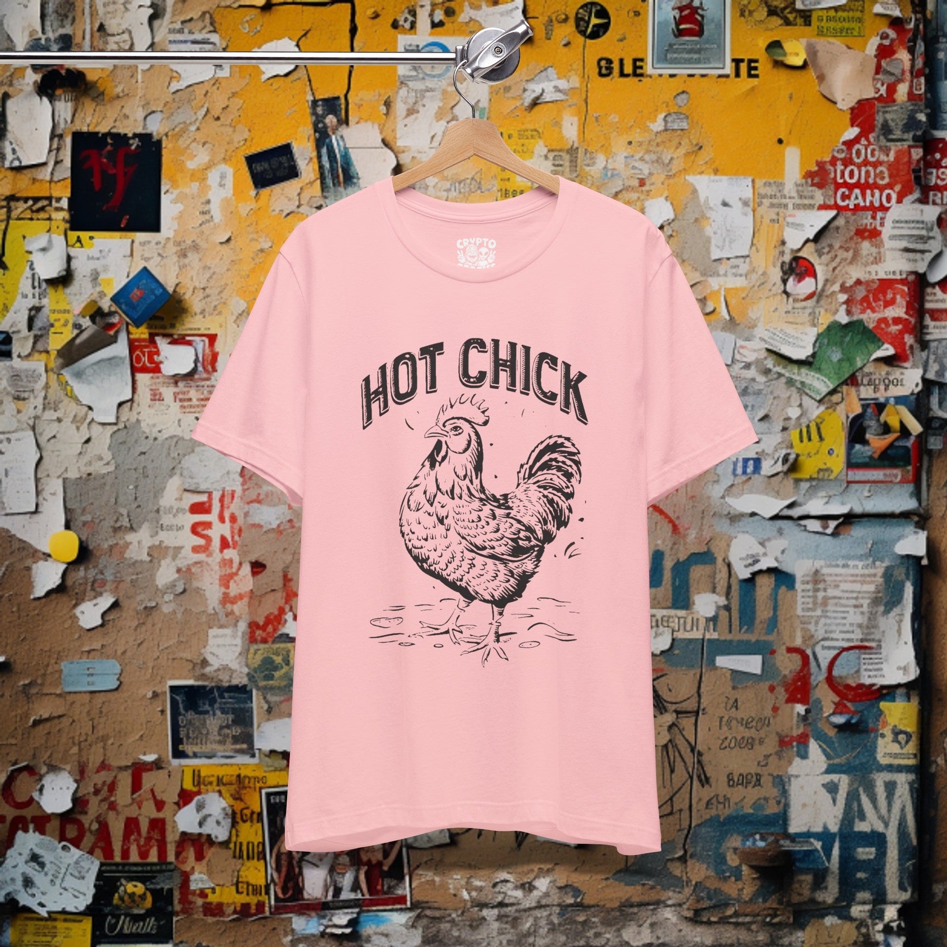 T-Shirt - Hot Chick with Chicken | Bella + Canvas Unisex T-shirt | Funny Animal Shirt from Crypto Zoo Tees