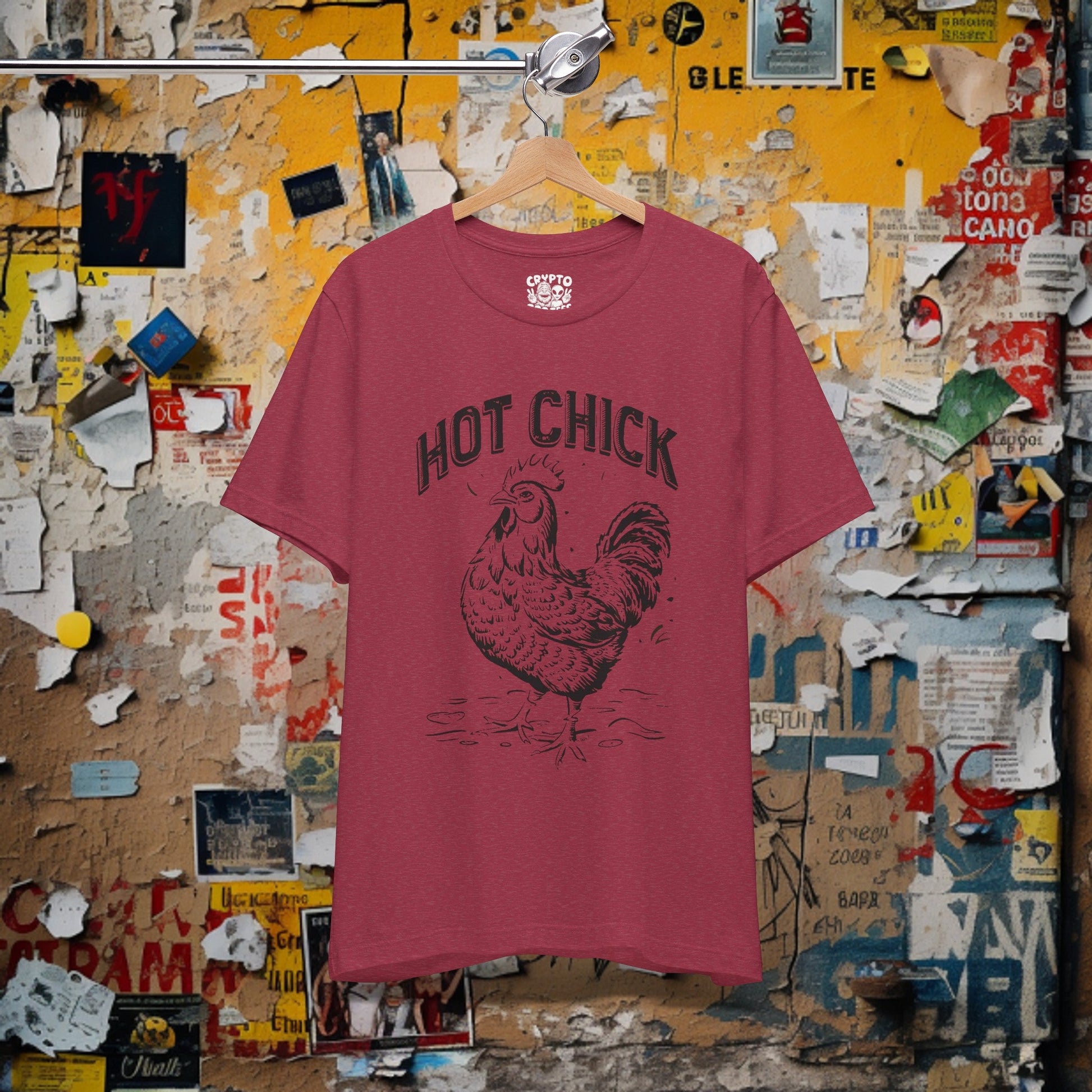 T-Shirt - Hot Chick with Chicken | Bella + Canvas Unisex T-shirt | Funny Animal Shirt from Crypto Zoo Tees