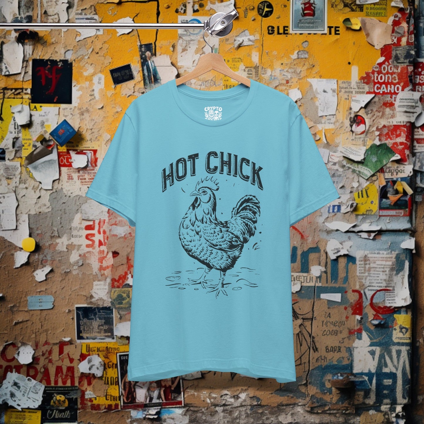 T-Shirt - Hot Chick with Chicken | Bella + Canvas Unisex T-shirt | Funny Animal Shirt from Crypto Zoo Tees