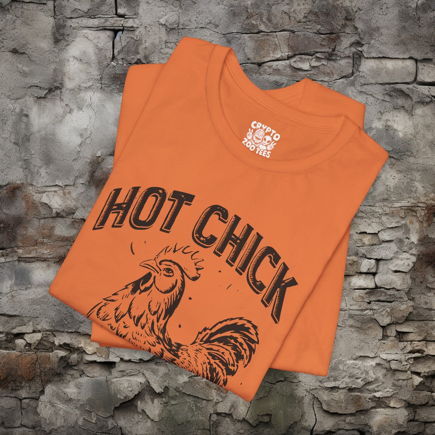 T-Shirt - Hot Chick with Chicken | Bella + Canvas Unisex T-shirt | Funny Animal Shirt from Crypto Zoo Tees