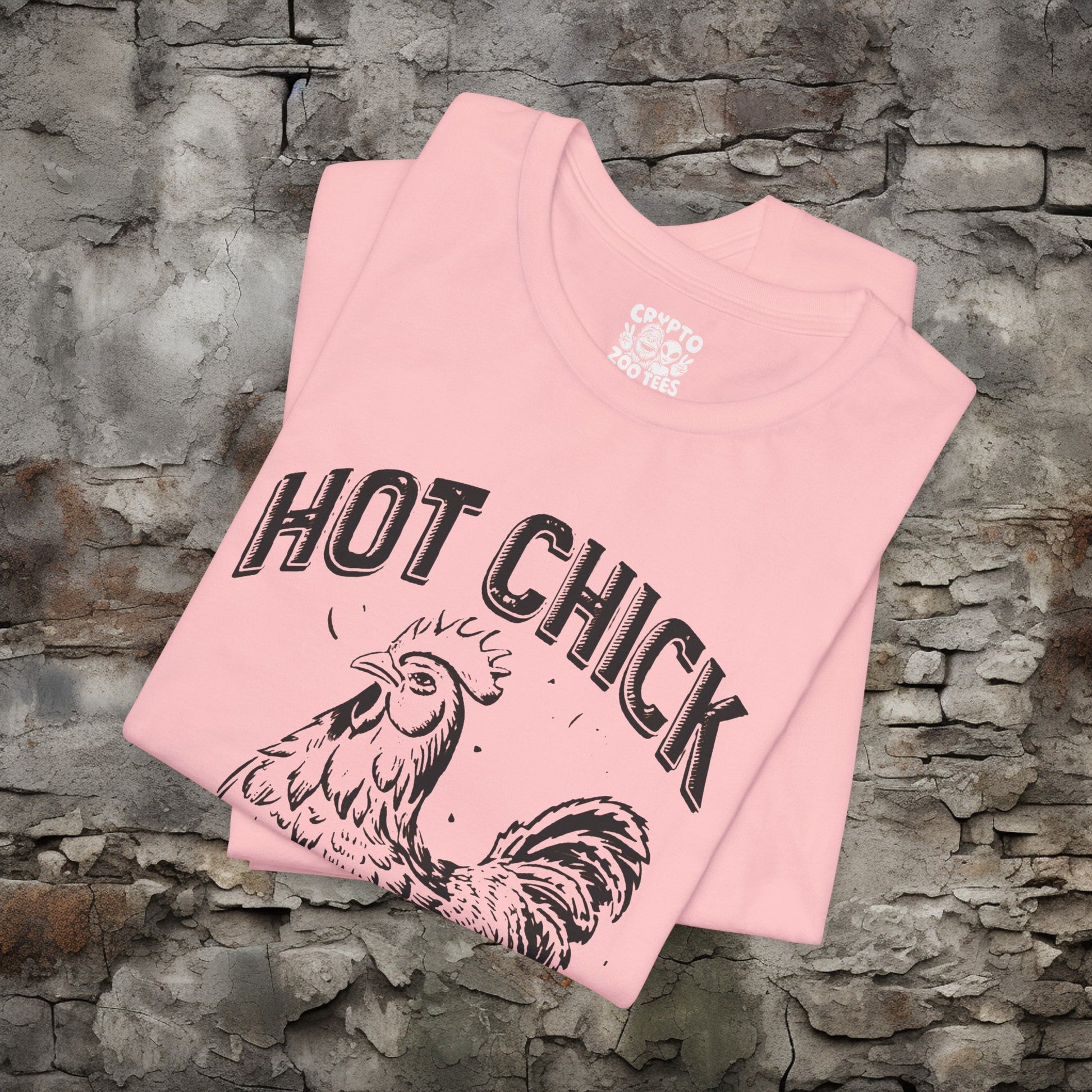 T-Shirt - Hot Chick with Chicken | Bella + Canvas Unisex T-shirt | Funny Animal Shirt from Crypto Zoo Tees