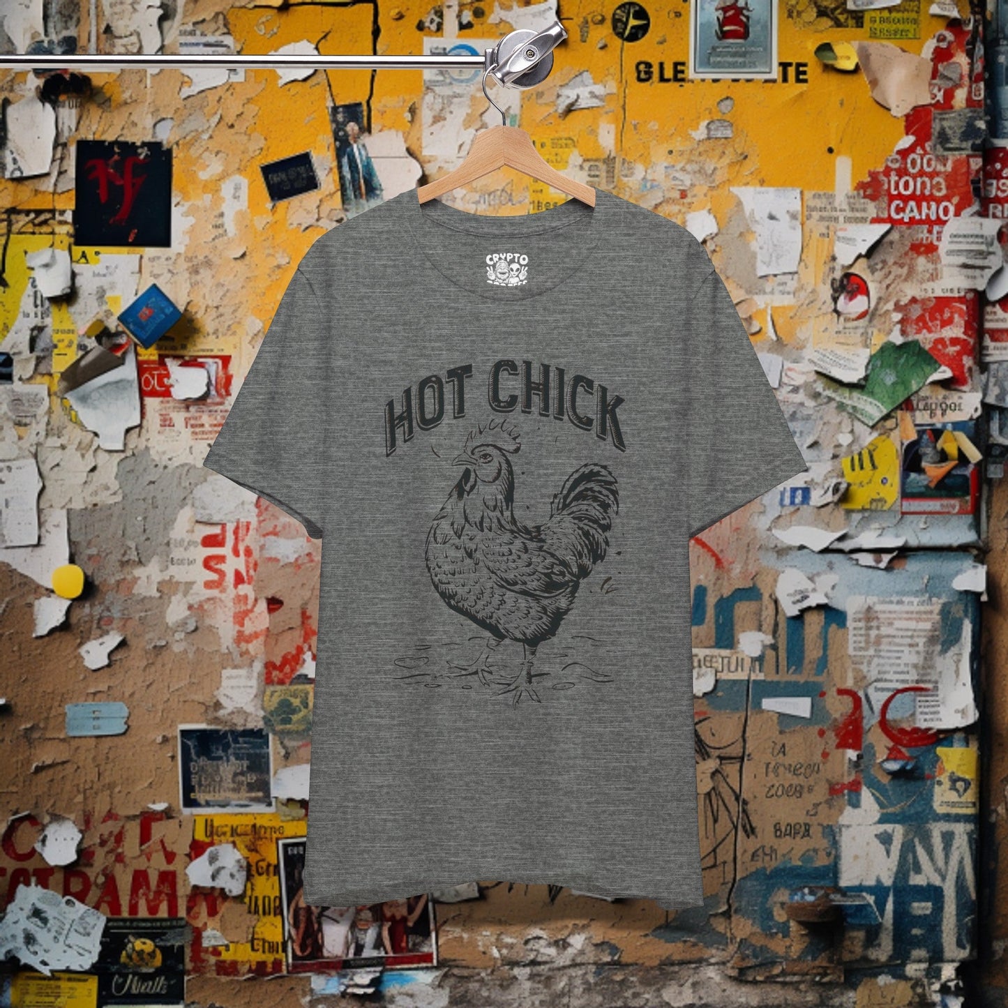 T-Shirt - Hot Chick with Chicken | Bella + Canvas Unisex T-shirt | Funny Animal Shirt from Crypto Zoo Tees