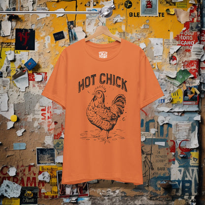 T-Shirt - Hot Chick with Chicken | Bella + Canvas Unisex T-shirt | Funny Animal Shirt from Crypto Zoo Tees