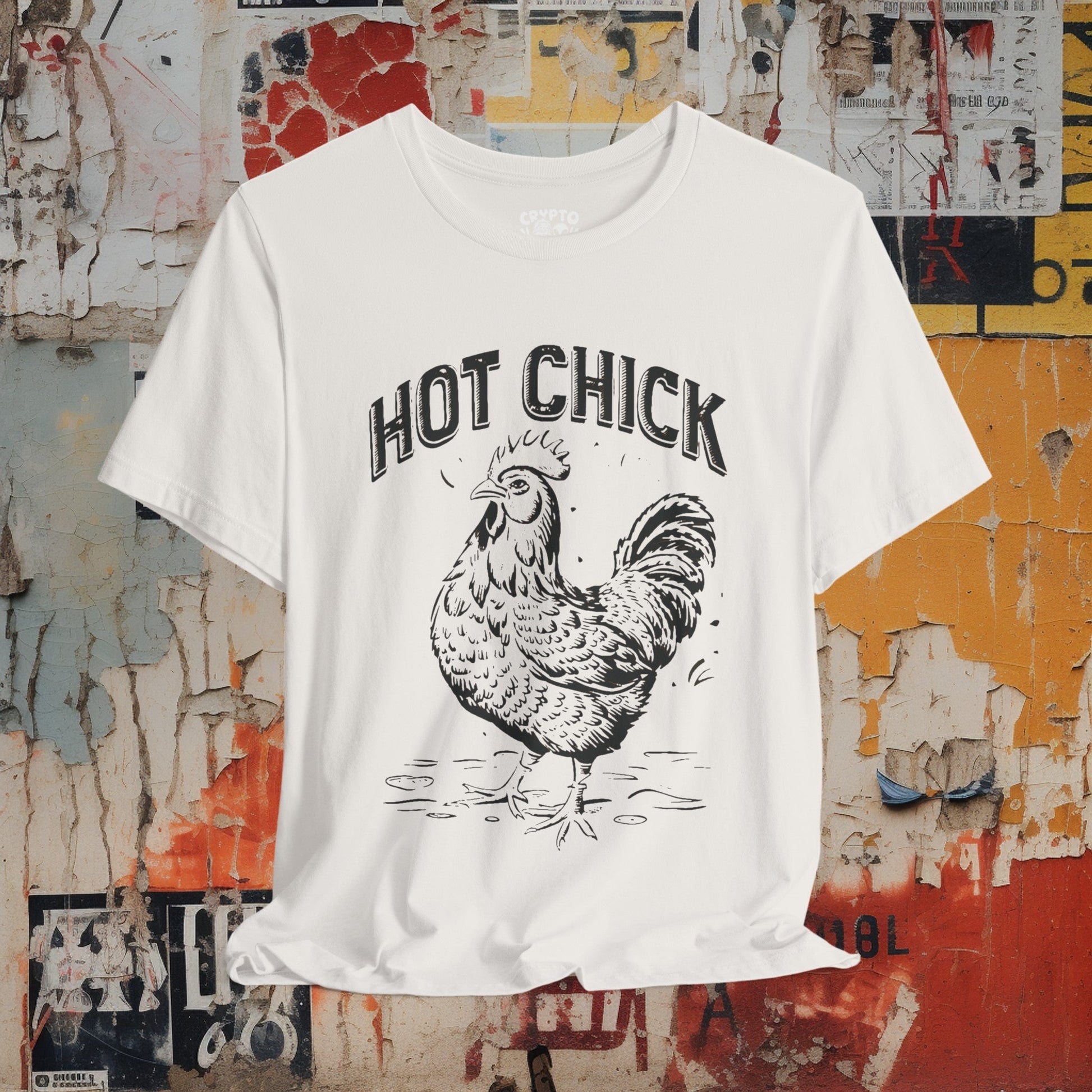 T-Shirt - Hot Chick with Chicken | Bella + Canvas Unisex T-shirt | Funny Animal Shirt from Crypto Zoo Tees