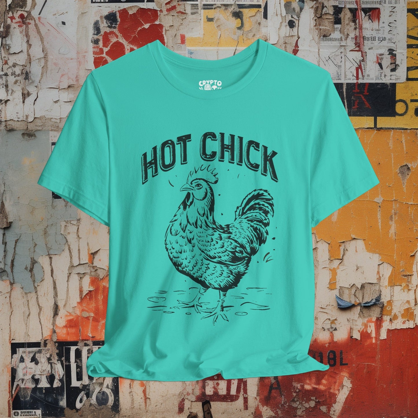 T-Shirt - Hot Chick with Chicken | Bella + Canvas Unisex T-shirt | Funny Animal Shirt from Crypto Zoo Tees