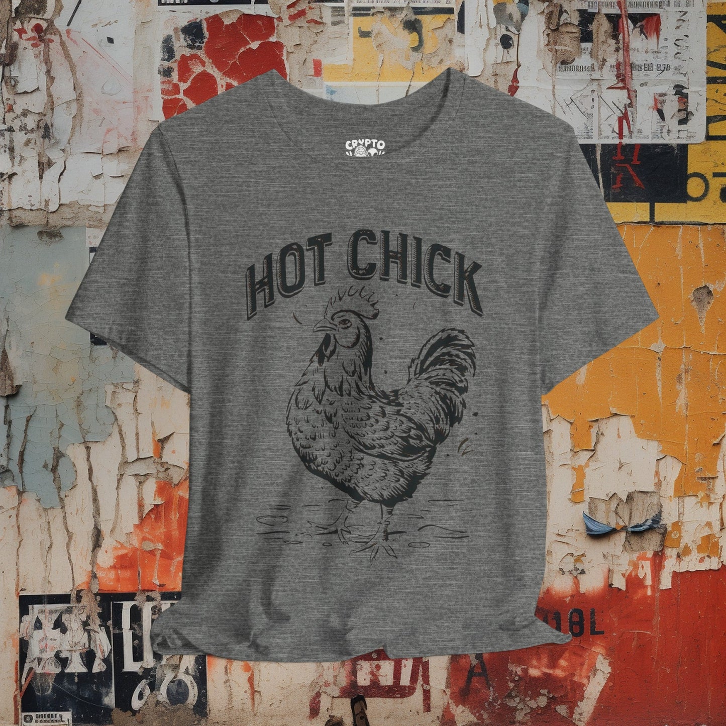 T-Shirt - Hot Chick with Chicken | Bella + Canvas Unisex T-shirt | Funny Animal Shirt from Crypto Zoo Tees