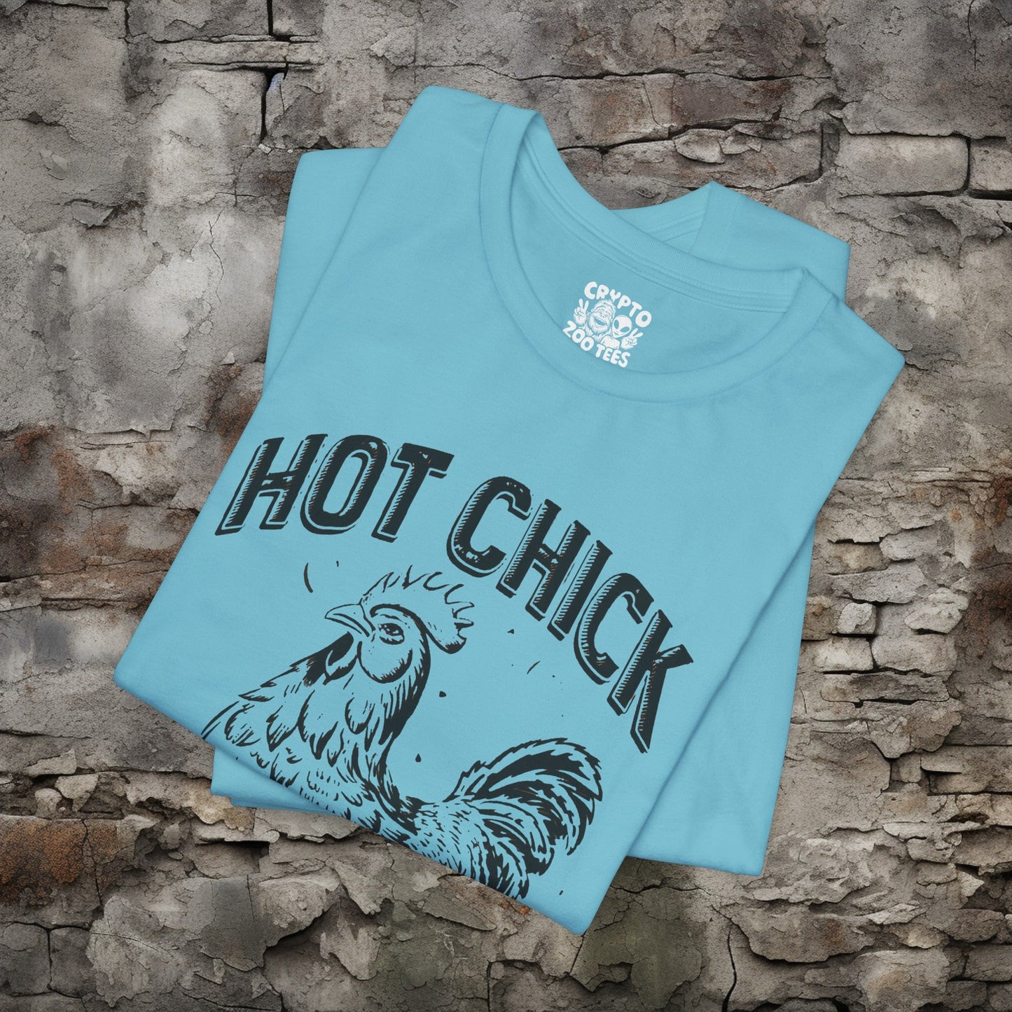 T-Shirt - Hot Chick with Chicken | Bella + Canvas Unisex T-shirt | Funny Animal Shirt from Crypto Zoo Tees