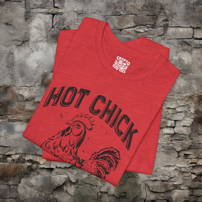 T-Shirt - Hot Chick with Chicken | Bella + Canvas Unisex T-shirt | Funny Animal Shirt from Crypto Zoo Tees