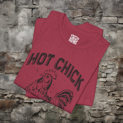 T-Shirt - Hot Chick with Chicken | Bella + Canvas Unisex T-shirt | Funny Animal Shirt from Crypto Zoo Tees