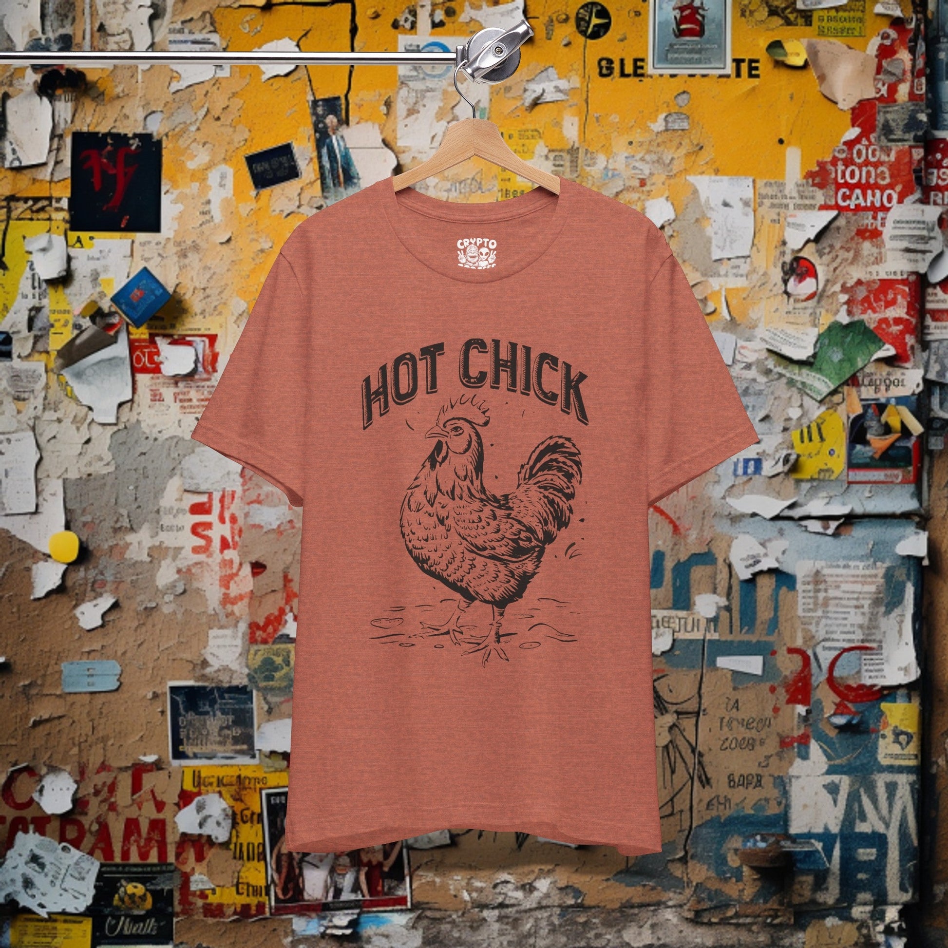 T-Shirt - Hot Chick with Chicken | Bella + Canvas Unisex T-shirt | Funny Animal Shirt from Crypto Zoo Tees