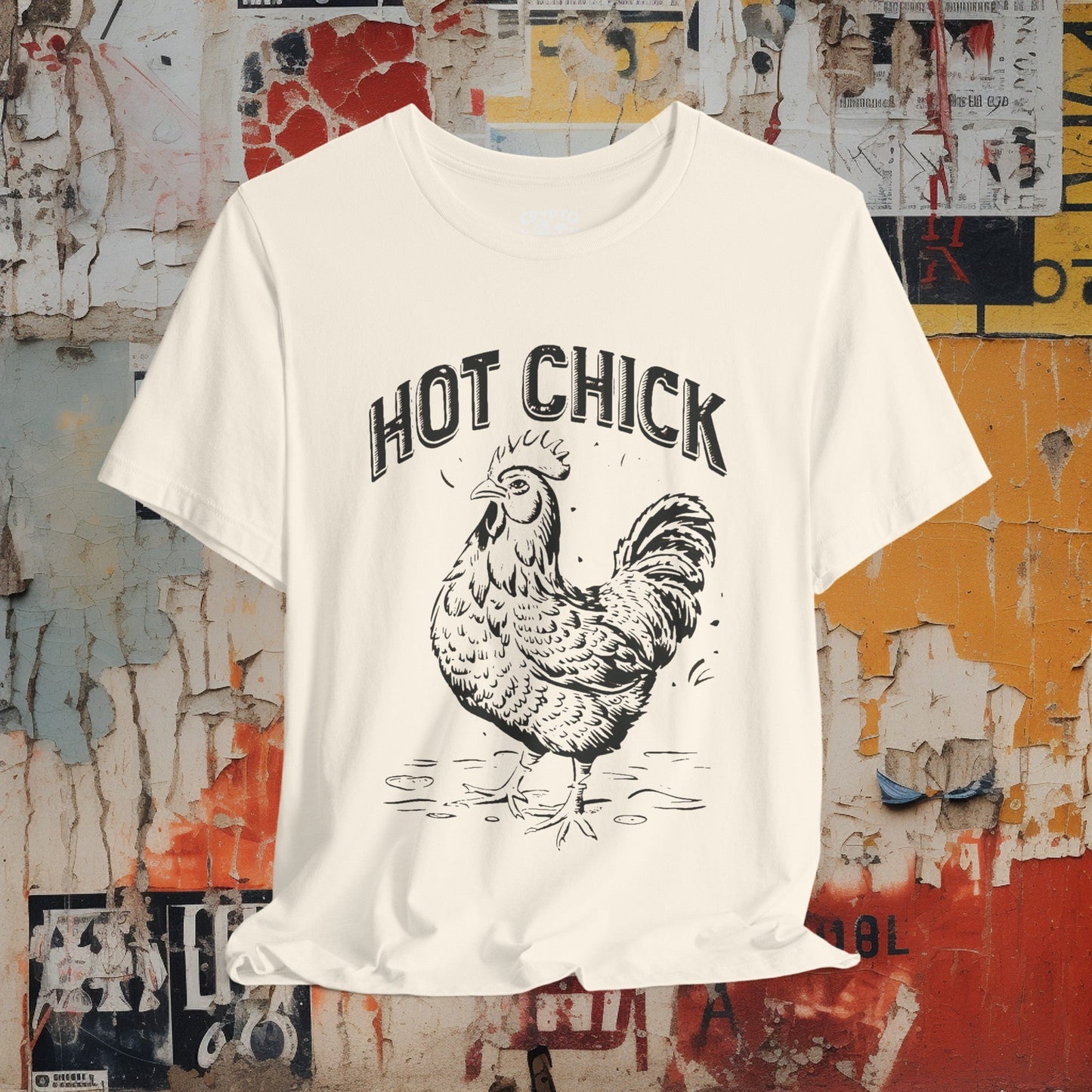 T-Shirt - Hot Chick with Chicken | Bella + Canvas Unisex T-shirt | Funny Animal Shirt from Crypto Zoo Tees