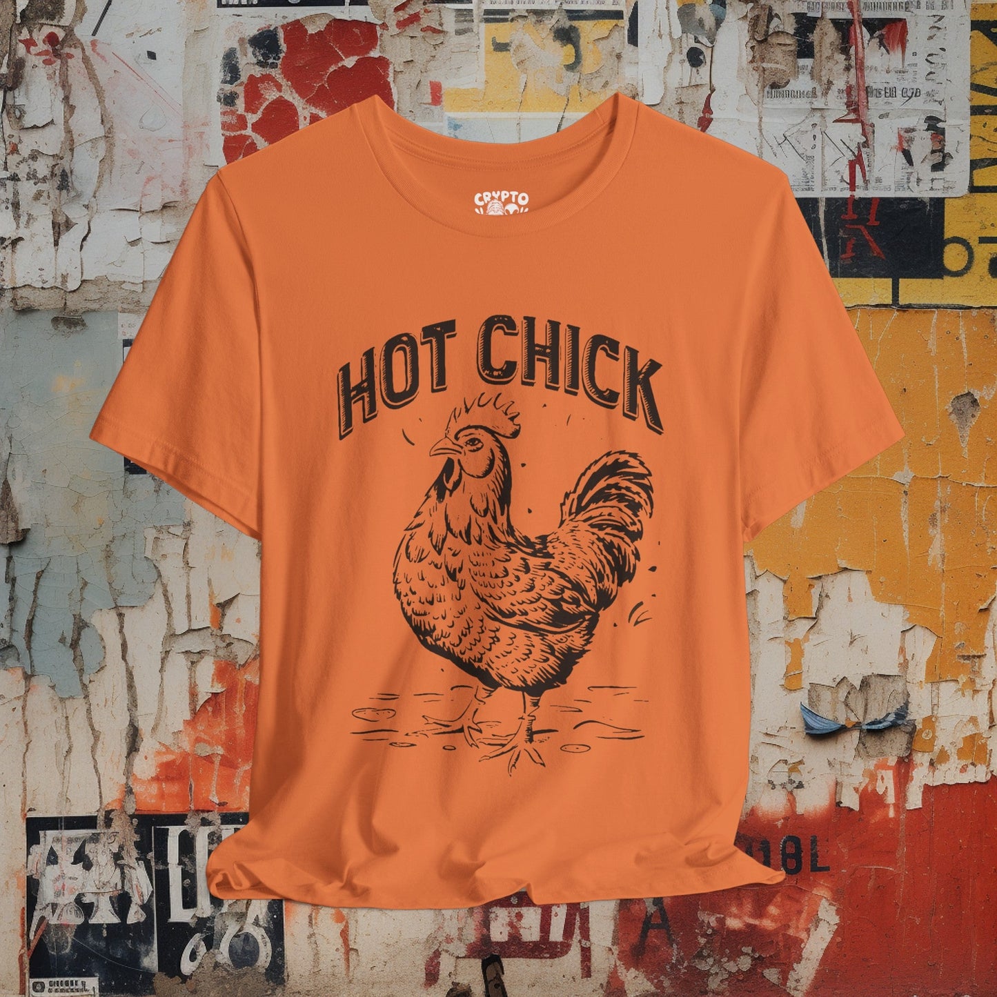 T-Shirt - Hot Chick with Chicken | Bella + Canvas Unisex T-shirt | Funny Animal Shirt from Crypto Zoo Tees