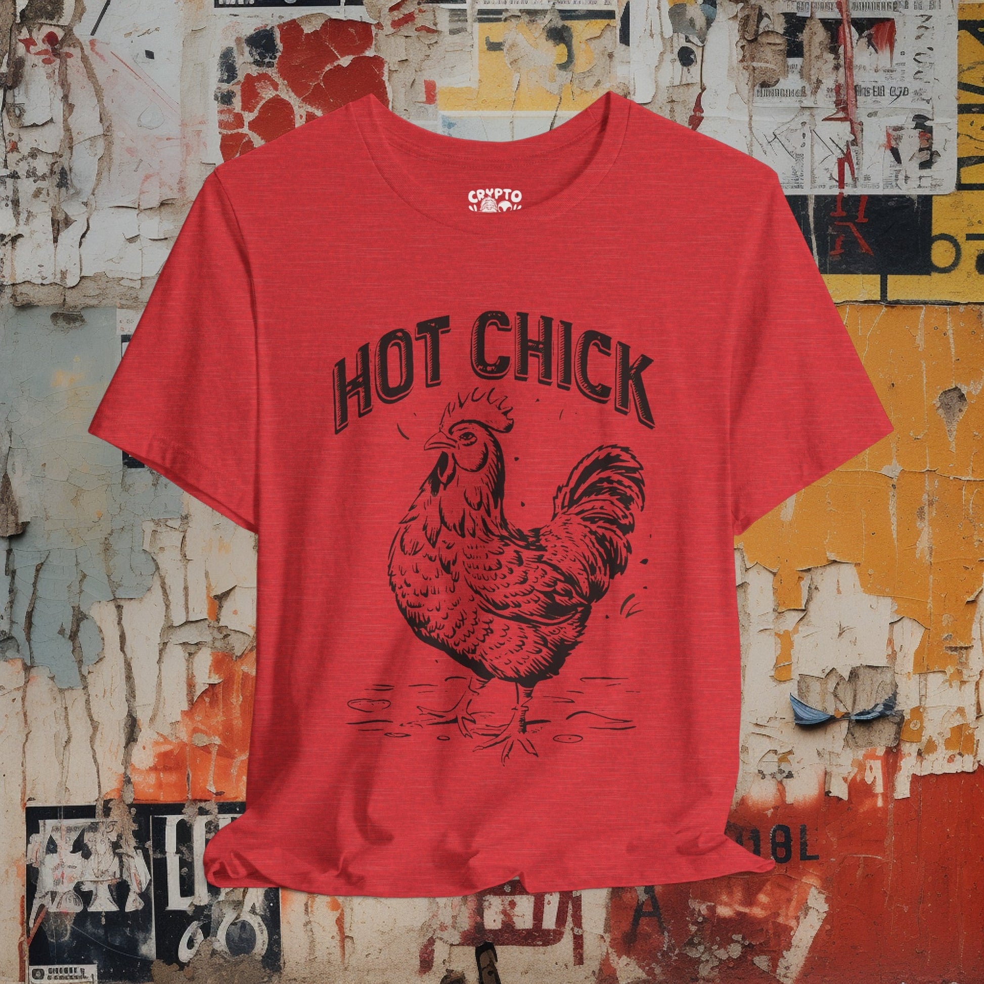 T-Shirt - Hot Chick with Chicken | Bella + Canvas Unisex T-shirt | Funny Animal Shirt from Crypto Zoo Tees