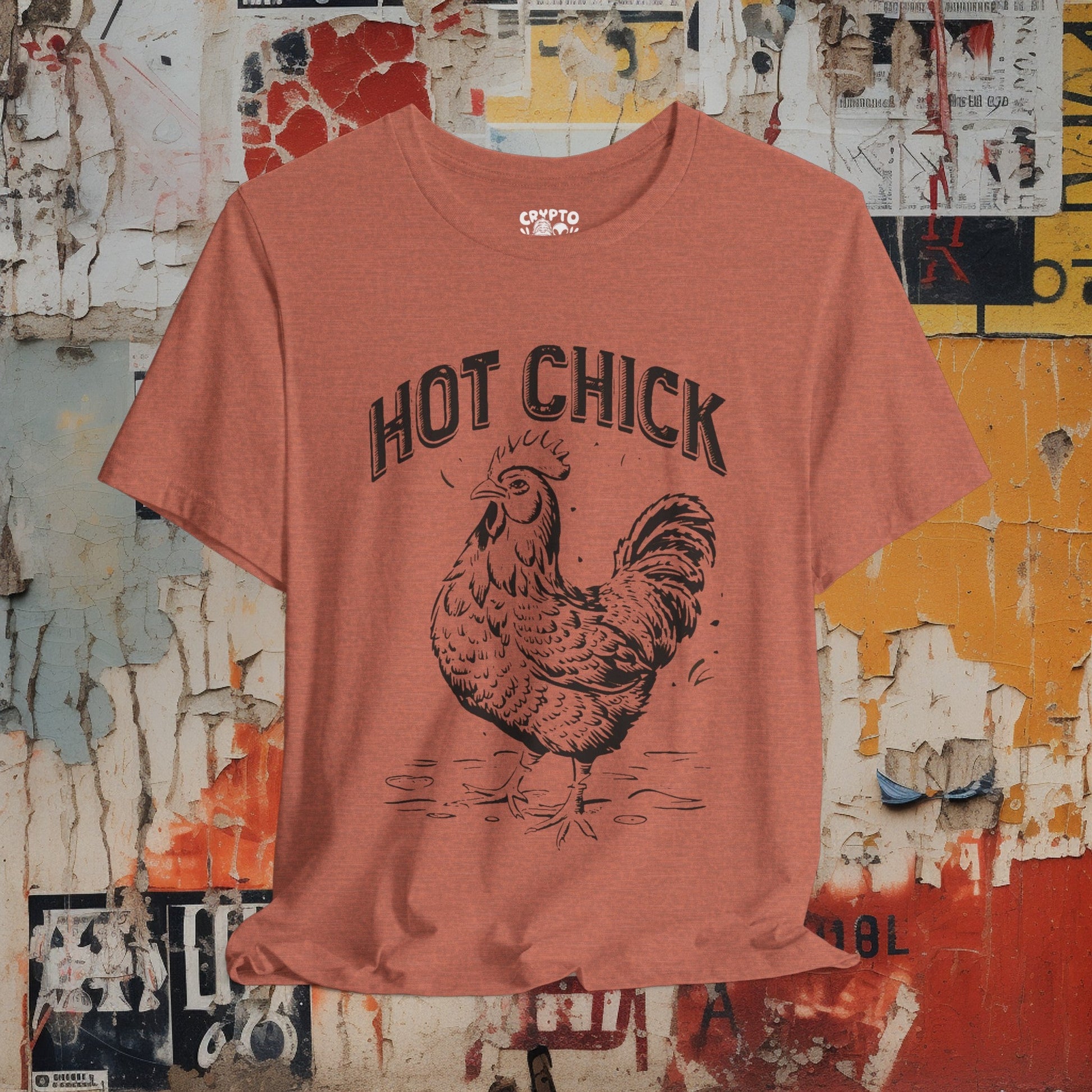 T-Shirt - Hot Chick with Chicken | Bella + Canvas Unisex T-shirt | Funny Animal Shirt from Crypto Zoo Tees