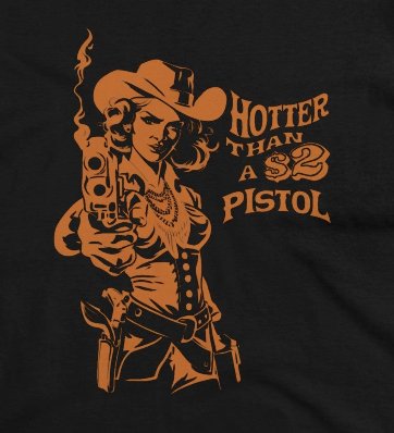 T-Shirt - Hotter Than A 2 Dollar Pistol | Rockabilly Goth Western Cowgirl | Women's T-Shirt | Cotton Tee from Crypto Zoo Tees