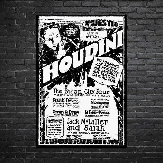 Poster - Houdini Distressed Live Poster | Museum-Quality Poster from Crypto Zoo Tees