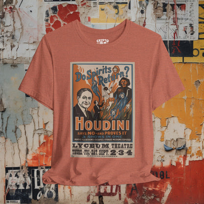 T-Shirt - Houdini - Do Spirits Return - Show Poster | Bella + Canvas Unisex T-shirt from Crypto Zoo Tees