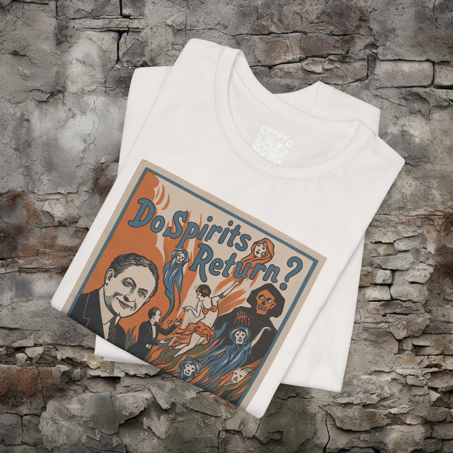 T-Shirt - Houdini - Do Spirits Return - Show Poster | Bella + Canvas Unisex T-shirt from Crypto Zoo Tees