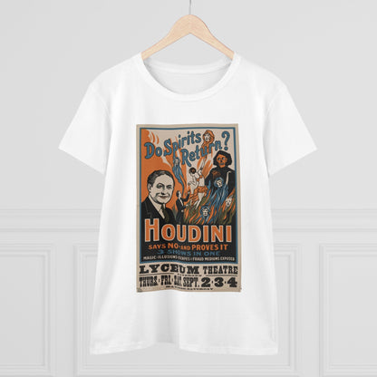 T-Shirt - Houdini - Do Spirits Return - Show Poster | Women's T-Shirt | Cotton Tee from Crypto Zoo Tees