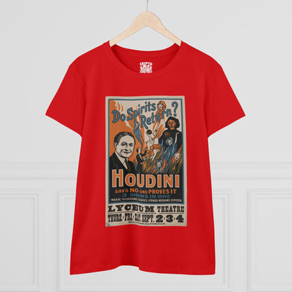 T-Shirt - Houdini - Do Spirits Return - Show Poster | Women's T-Shirt | Cotton Tee from Crypto Zoo Tees