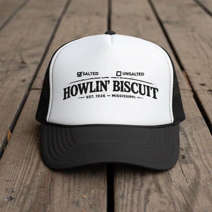 Hats - Howlin' Biscuit Foam Trucker Cap - Mississipi Delta Blues from Crypto Zoo Tees