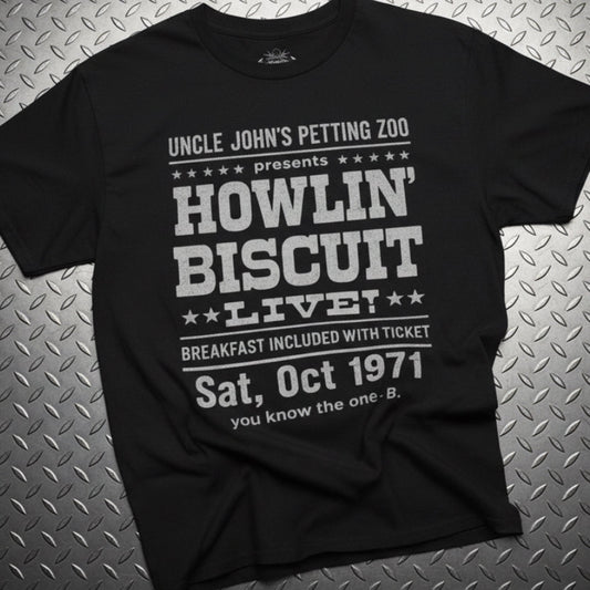 T-Shirt - Howlin Biscuit Shirt | Unisex Heavy Cotton - Gildan 5000 | Music, Funny, Retro & Vintage, Food & Drink from Crypto Zoo Tees
