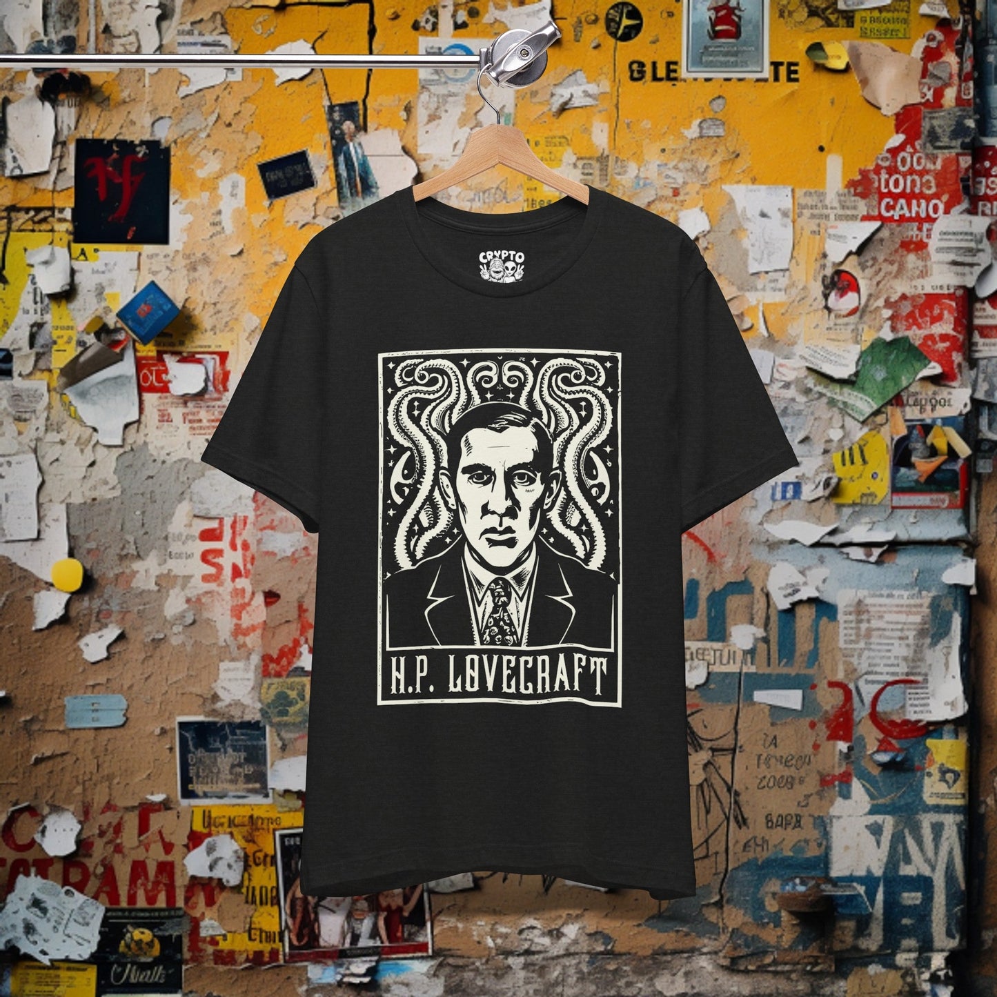 T-Shirt - H.P. Lovecraft Cthulhu Horror Gothic Author Tee | Bella + Canvas Unisex T-shirt from Crypto Zoo Tees