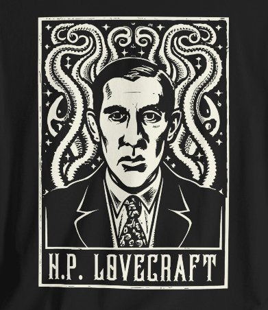 T-Shirt - H.P. Lovecraft Cthulhu Horror Gothic Author Tee | Bella + Canvas Unisex T-shirt from Crypto Zoo Tees