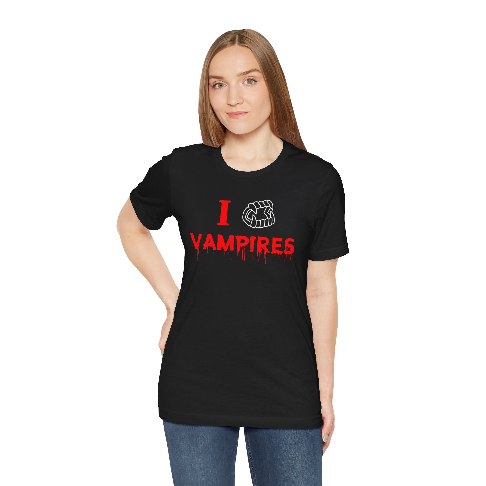 T-Shirt - I Bite (Love) Vampires Tee - Funny Vampire Shirt, Halloween T-Shirt, Gothic Unisex Tee, Vampire Gift, Retro Pop Culture Shirt from Crypto Zoo Tees