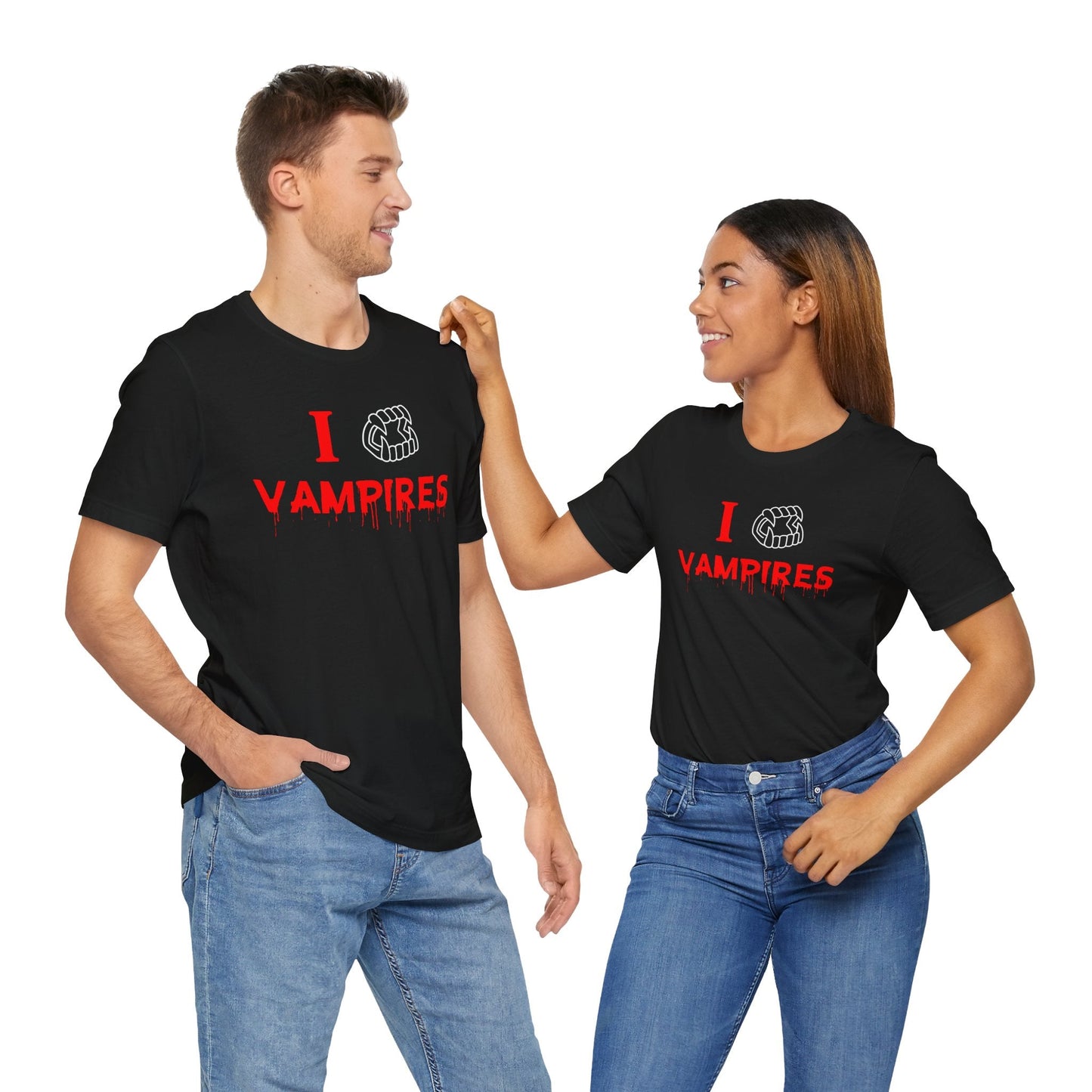 T-Shirt - I Bite (Love) Vampires Tee - Funny Vampire Shirt, Halloween T-Shirt, Gothic Unisex Tee, Vampire Gift, Retro Pop Culture Shirt from Crypto Zoo Tees