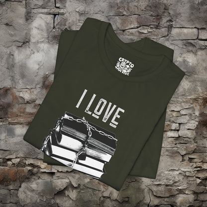 T-Shirt - I Love Banned Books Tee | Bella + Canvas Unisex T-shirt from Crypto Zoo Tees