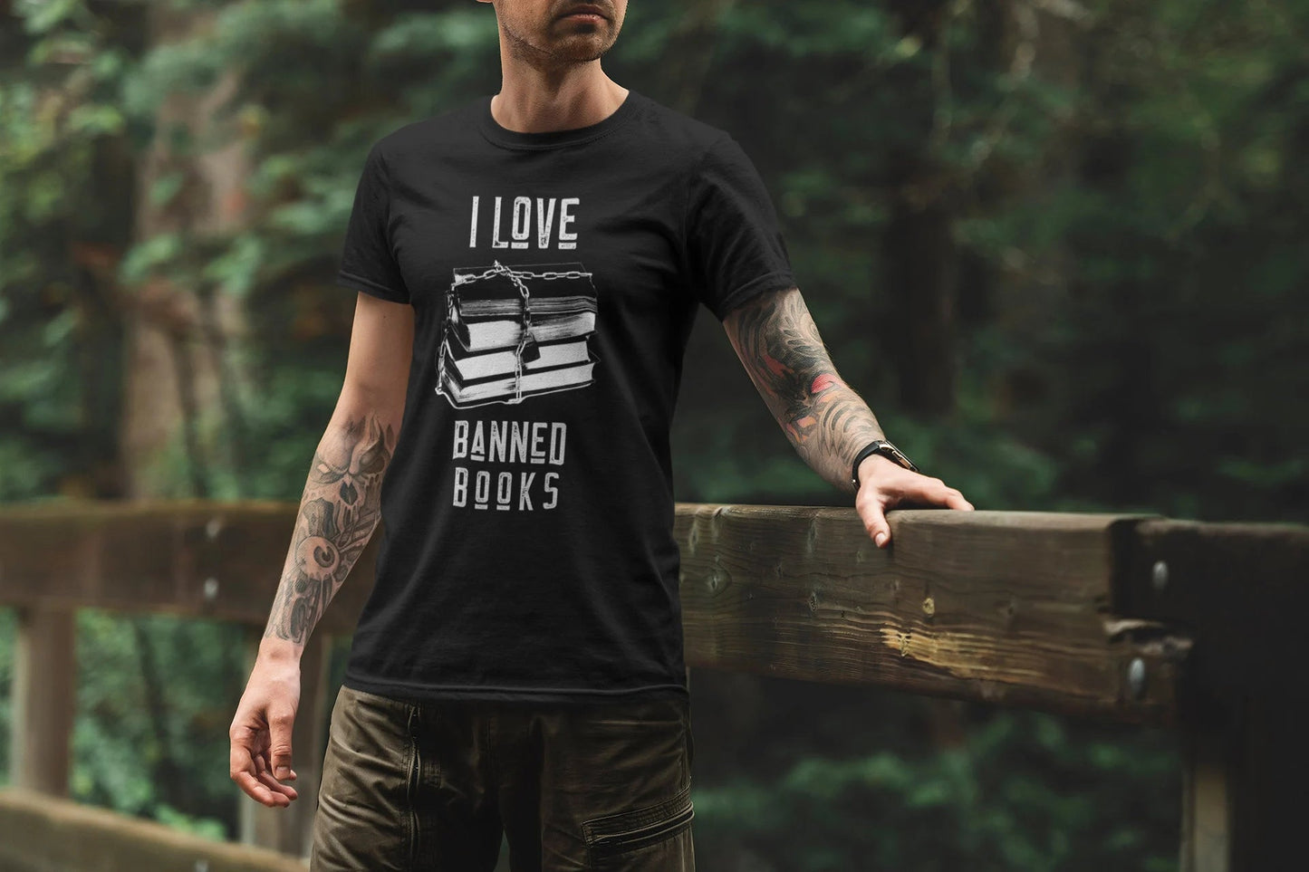 T-Shirt - I Love Banned Books Tee | Bella + Canvas Unisex T-shirt from Crypto Zoo Tees